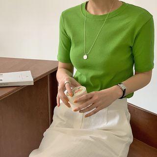 Short-sleeve Plain Cotton T-shirt
