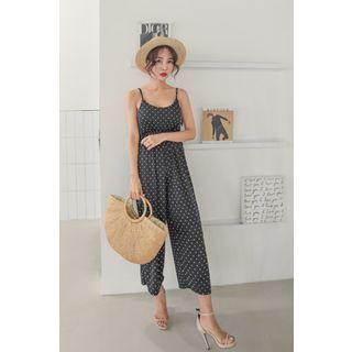 Spaghetti-strap Dotted Jumpsuit
