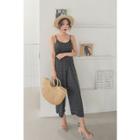 Spaghetti-strap Dotted Jumpsuit
