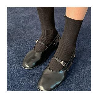 Ruched-back Mary Jane Flats