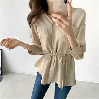 Pocket-front Shirt With Sash
