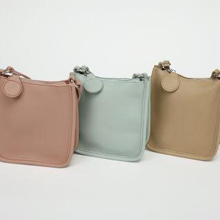Pastel Pleather Zip Cross Bag