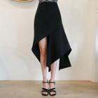 Cutout Asymmetric A-line Long Skirt
