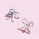 925 Sterling Silver Bow Stud Earring 1 Pair - Earrings - Bow - One Size