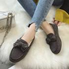 Fleece-lined Bow Accent Moccasins