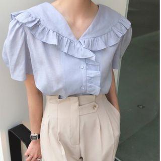 Ruffled Puff Sleeve Blouse