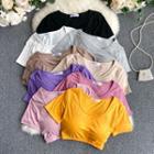 Short-sleeve Padded Cropped T-shirt