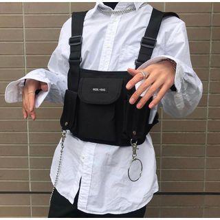 Buckled Double Shoulder Vest Backpack Black - One Size