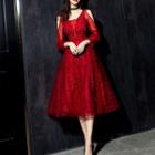 Long-sleeve Lace A-line Party Dress