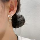 Bow Alloy Dangle Earring 1 Piece - S925 Silver - Silver - One Size