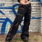 Low-rise Star Print Boot-cut Cargo Jeans