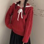 Sailor Collar Sweater Red - One Size