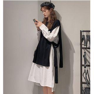 Oversized Vest / Long-sleeve Dress