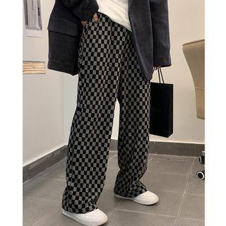 Plaid Corduroy Pants