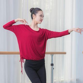 Long-sleeve Drawstring Hem Dance Top