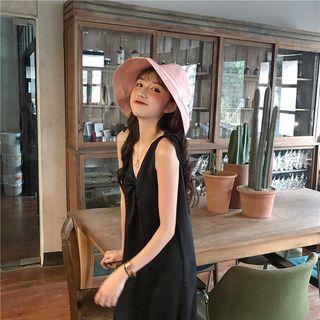 Spaghetti Strap Pinafore Dress Black - One Size