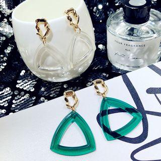 Triangular Drop Earring 1 Pair - As Shown In Figure - One Size
