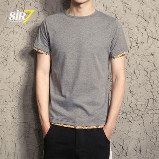 Print Trim Short-sleeve T-shirt