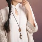 Ceramic Beads Tassel Necklace As Shown In Figure - One Size