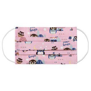 Handmade Owl Print Cotton Face Mask Cover (adult) Pink - Adult