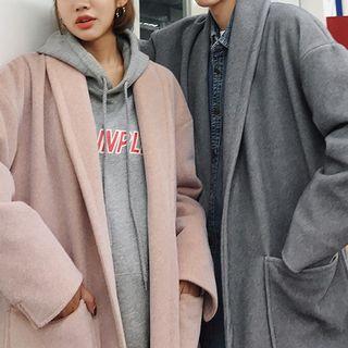 Couple Matching Pocketed Open Front Coat