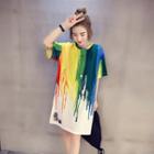 Multicolor Print T-shirt Dress