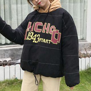 Lettering Padded Hoodie