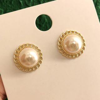 Retro Faux Pearl Earring 1 Pair - Earrings - One Size