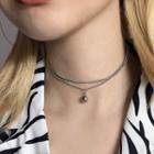 Stainless Steel Layered Choker Silver - One Size