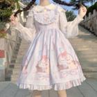 Cat Print Lolita Overall Dress / Petticoat Skirt
