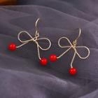 Alloy Bow Dangle Earring 1 Pair - Gold Plating - As Shown In Figure - One Size