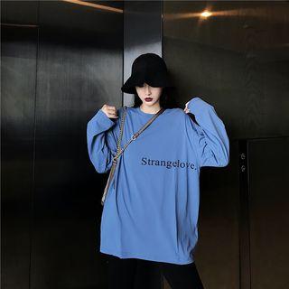 Long-sleeve Lettering T-shirt / Cropped Leggings