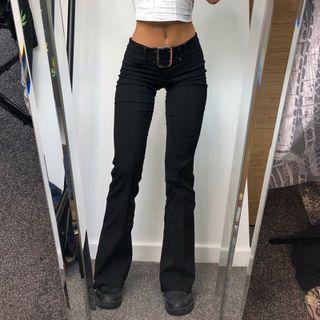 Belt Boot-cut Pants