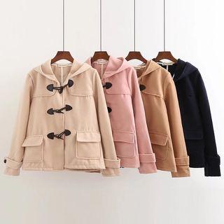 Plain Hooded Toggle Coat