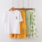 Set: Avocado Print Short-sleeve T-shirt + Skirt