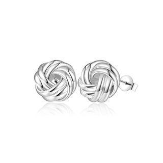 Simple And Elegant Twist Stud Earrings Silver - One Size