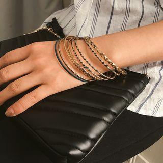 Set: Texture Alloy Bangle