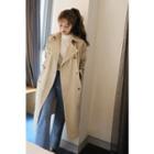 Double-breasted Longline Trench Coat With Sash