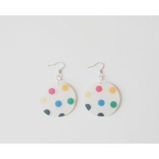 Polka Dot Resin Disc Dangle Earring