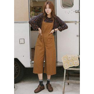 Strappy-shoulder Wide-leg Jumper Pants