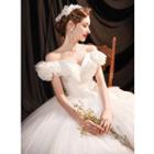 Off-shoulder Ruffle A-line Evening Gown