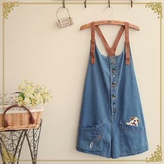 Applique Denim Playsuit
