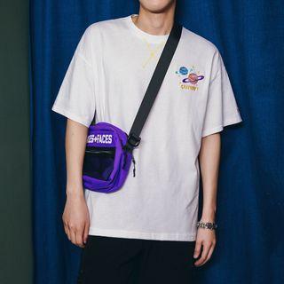 Short-sleeve Planet Embroidered T-shirt