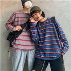Long-sleeve Striped Round Neck T-shirt