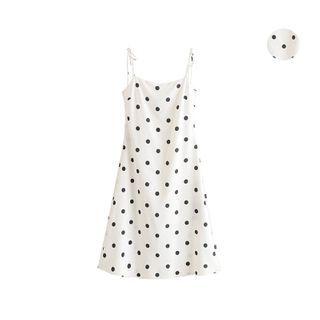 Dotted Spaghetti Strap Shift Dress