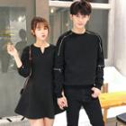 Couple Matching 3/4-sleeve A-line Mini Dress / Sweatshirt