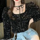 Cropped Sequined Blouse