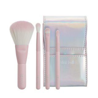 Memebox - Im Meme Im Mini Pink Brush Set: Shading Brush 1pc + Blending Brush 1pc + Eyeshadow Brush 1pc + Eyeshadow Point Brush 1pc 4pcs