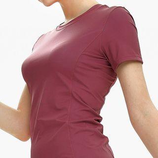 Overlock-stitched Slim-fit Sports T-shirt