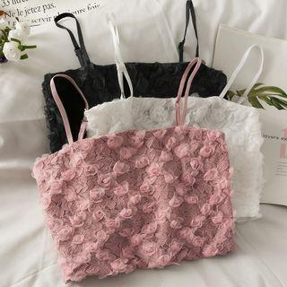 Flower-accent Cropped Camisole Top
